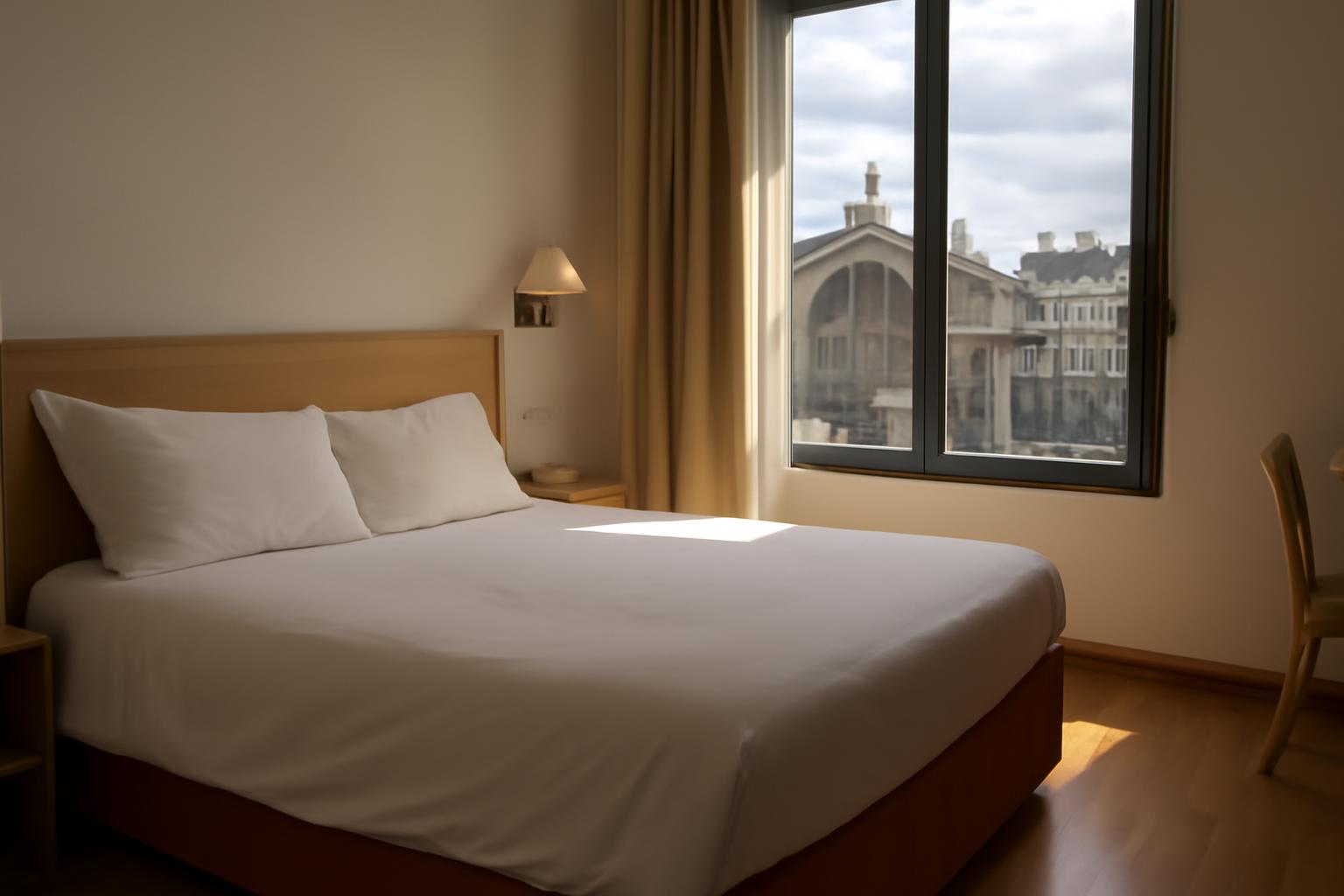 Chambre d'hôtel simple et lumineuse proche d'une gare